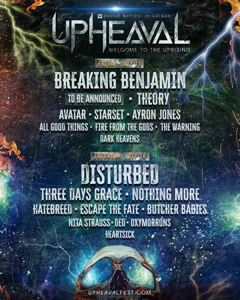 Upheaval festival - Upheaval Festival lineup. The two-day rock music festival descends upon Belknap Park with official after shows taking place at The Intersection. Hotels & Lodging Near Belknap Park Belknap Park 30 Coldbrook St NE, Grand Rapids, MI 49503, United States Get Directions Directions Advertisement Links Official Site Facebook